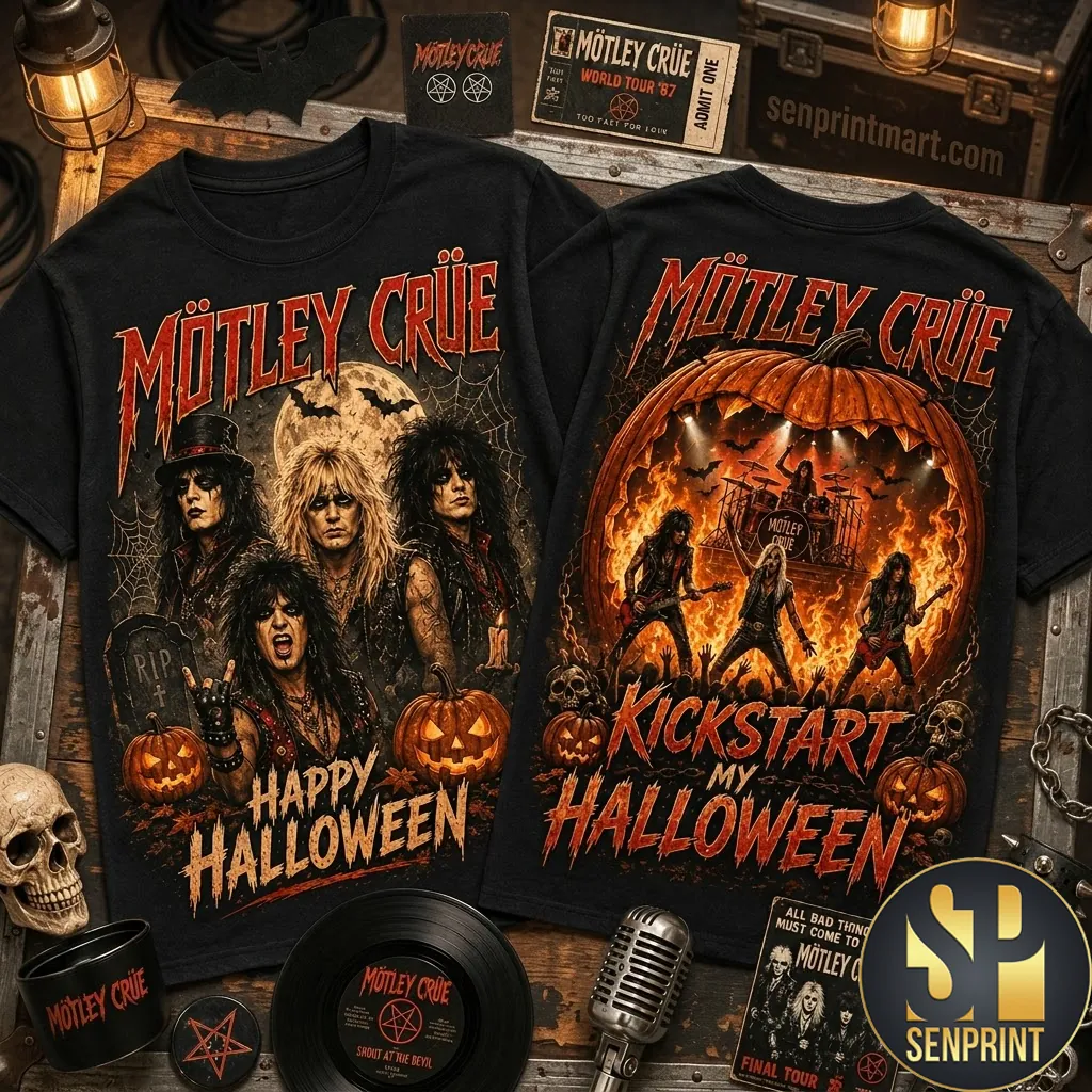 Motley Crue Kickstart My Halloween Vintage Graphic T-Shirt