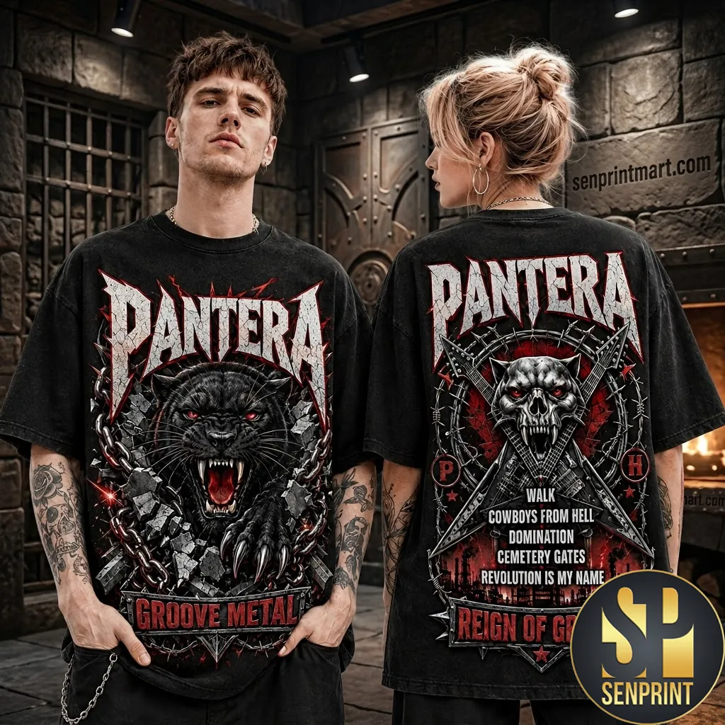 Pantera Reign Of Groove Cowboys From Hell Vintage Graphic T-Shirt