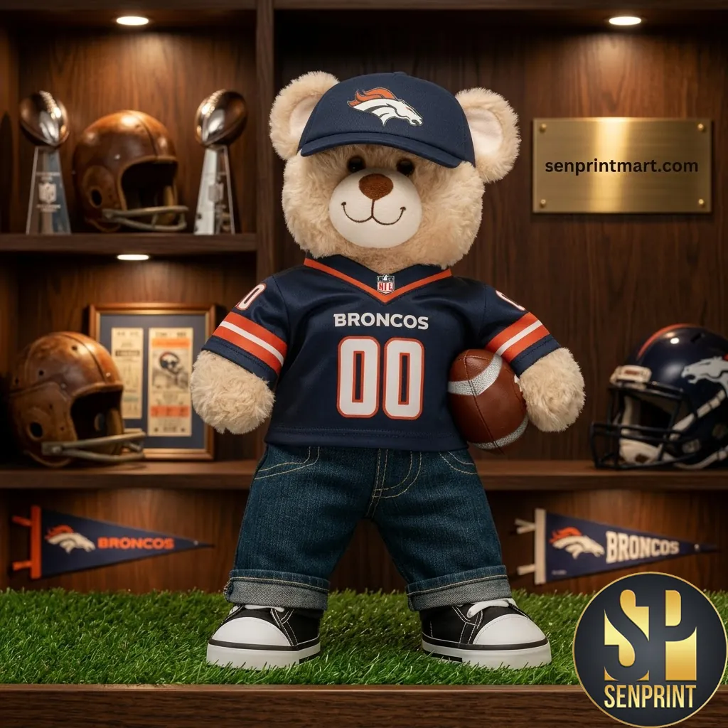 Denver Broncos NFL Collectible Premium Sports Fan Plush Teddy Bear