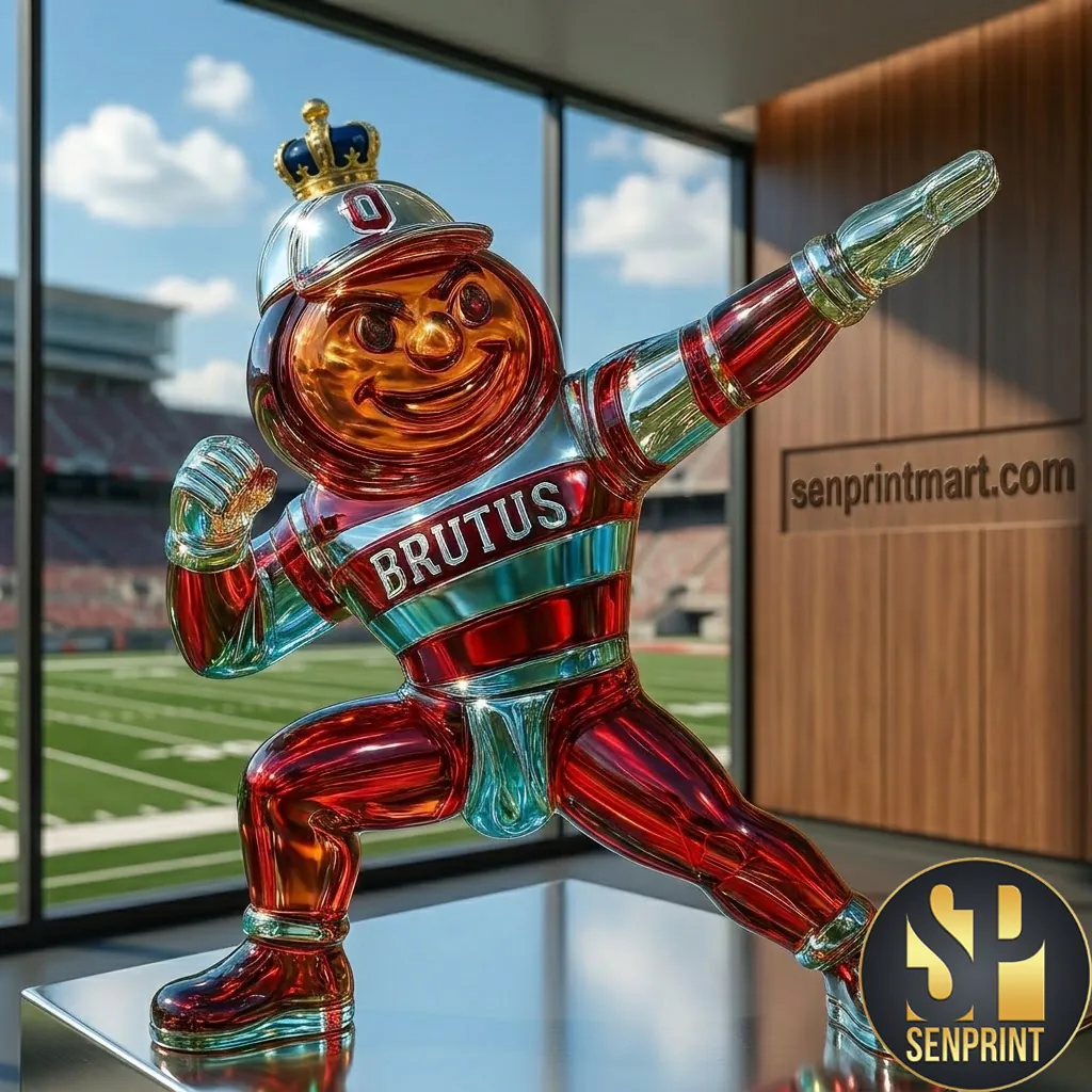 Ohio State Buckeyes Brutus Mascot Premium 3D Acrylic Plaque