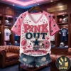 Texas Longhorns Strong Breast Cancer Awareness 3D Embossed V-Neck T-Shirt