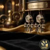 Minnesota Vikings U.S. Bank Stadium Crystal Helmet Bow Dangle Earrings Minnesota Vikings U.S. Bank Stadium Crystal Helmet Bow Dangle Earrings