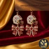 New Orleans Saints Who Dat Black and Gold Bow Helmet Dangle Earrings New Orleans Saints Who Dat Black and Gold Bow Helmet Dangle Earrings
