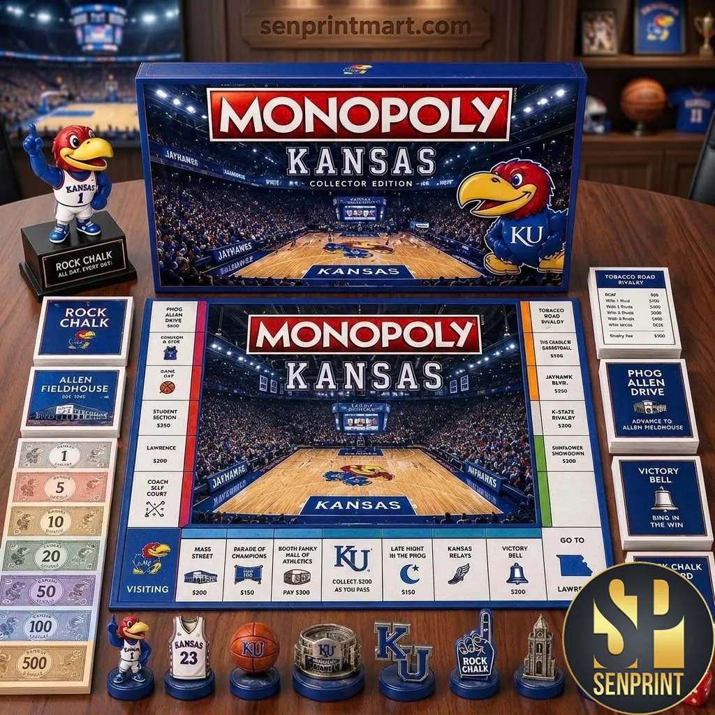University of Kansas Jayhawks Monopoly Collector Edition Basketball Board Game