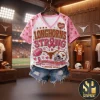 Dallas Cowboys Pink Out Game Day for the Cure 3D V-Neck T-Shirt Dallas Cowboys Pink Out Game Day for the Cure 3D V-Neck T-Shirt
