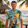 Jimmy Buffett Tribute It's 5 O'Clock Somewhere Margaritaville Tropical Island Life 3D Graphic T-Shirt