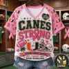 Texas Longhorns Strong Breast Cancer Awareness 3D Embossed V-Neck T-Shirt Texas Longhorns Strong Breast Cancer Awareness 3D Embossed V-Neck T-Shirt