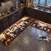 Spooky Halloween Jack and Sally Inspired Personalized Family Name Gothic Runner Rug
