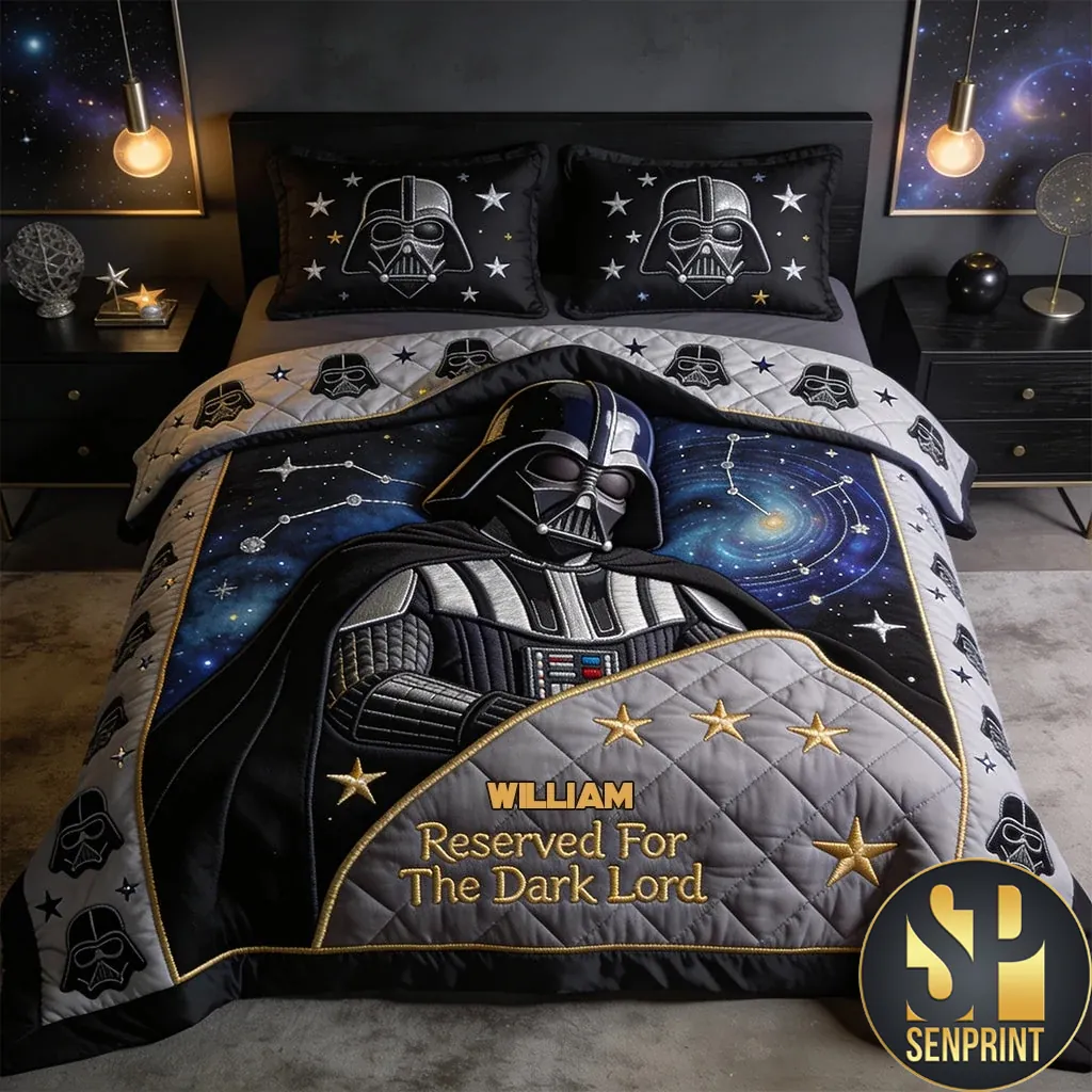 Personalized Darth Vader Reserved For The Dark Lord Galaxy Bedding Set