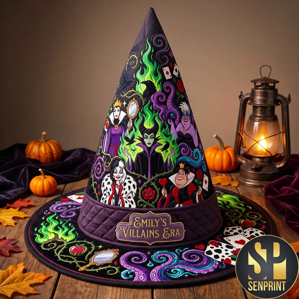 Personalized Villains Era Custom Halloween Quilted Witch Hat