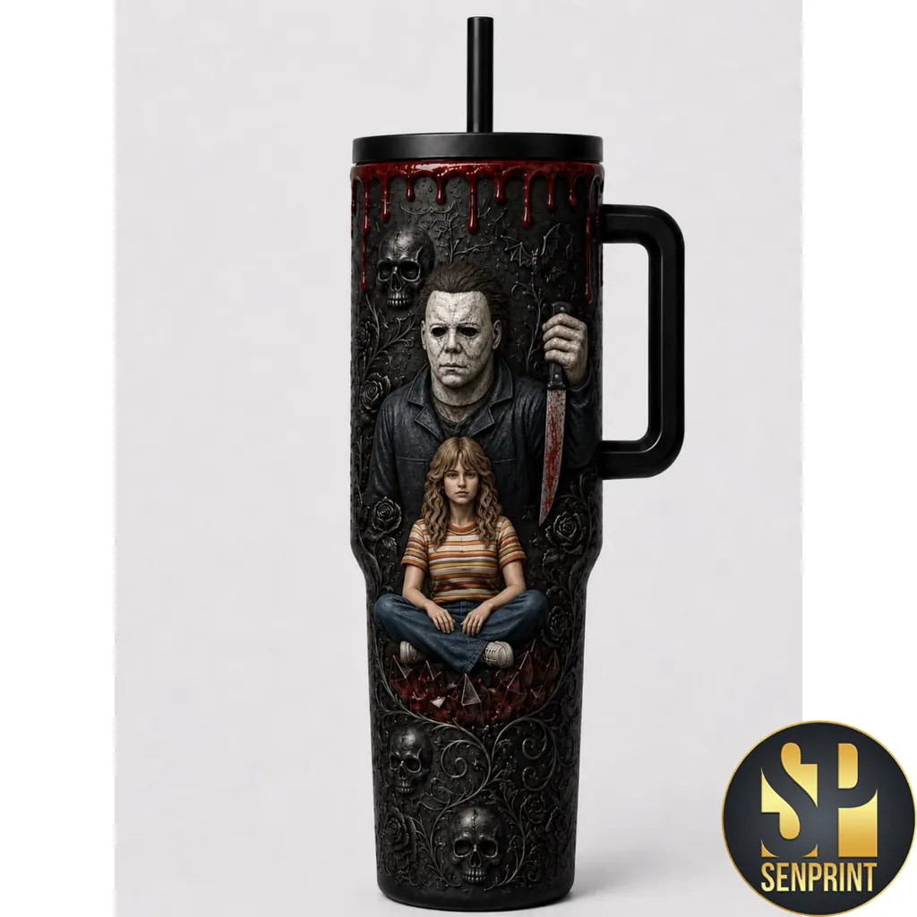 Michael Myers Halloween Horror Movie 3D Embossed 40oz Tumbler