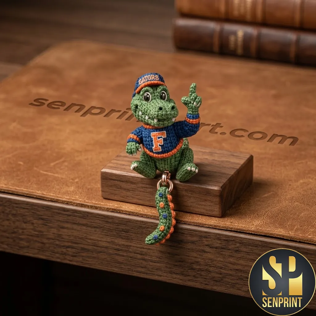 Florida Gators Mascot Crochet Knitted 3D Dangle Earrings