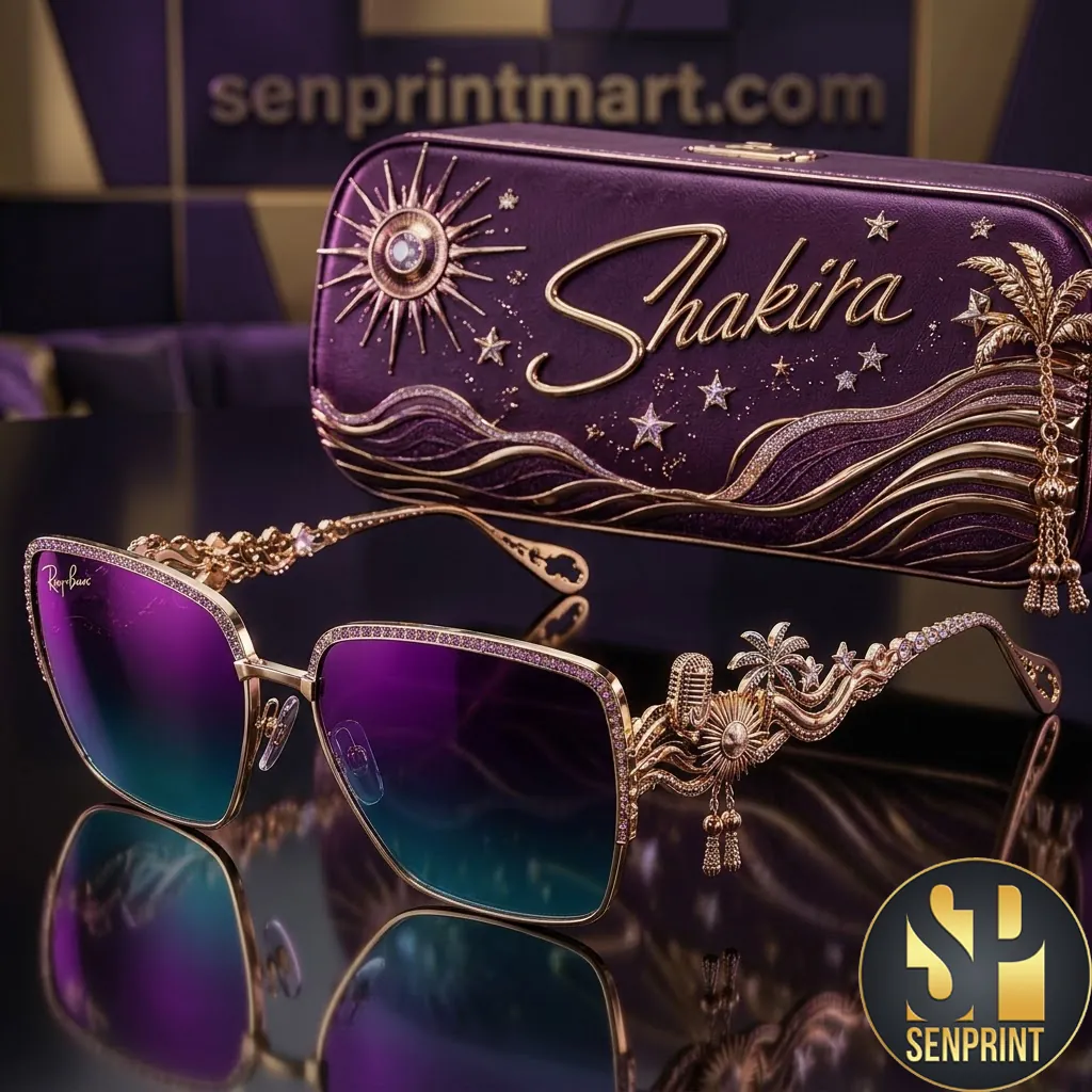 Shakira Limited Edition Luxury Purple Gradient Gold Filigree Sunglasses