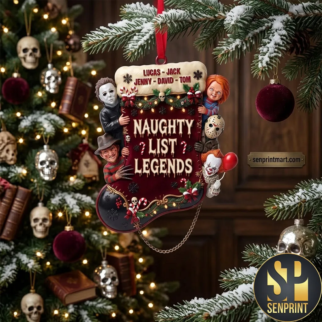 Personalized Naughty List Legends Horror Movie Christmas Ornament