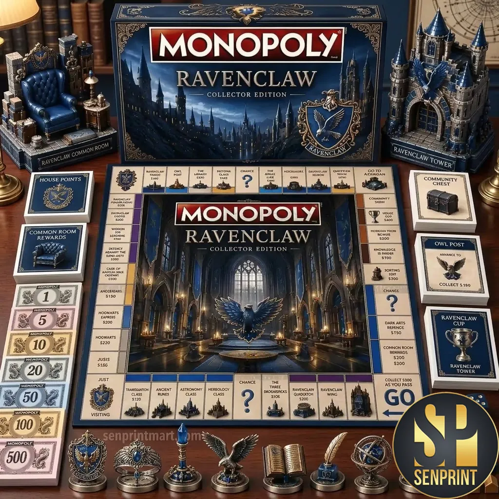Harry Potter Monopoly Ravenclaw Collector Edition Premium Board Game