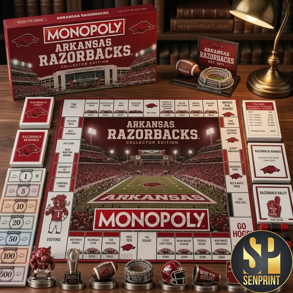 Arkansas Razorbacks Collector’s Edition Monopoly Board Game
