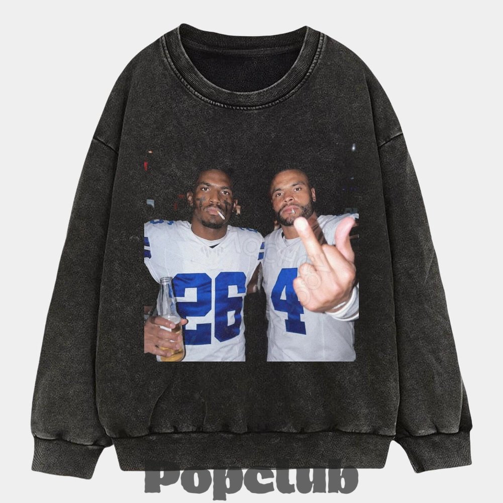 Dallas Cowboys Dak Prescott and DaRon Bland Funny Drinking and Middle Finger Graphic T-Shirt Dallas Cowboys Dak Prescott and DaRon Bland Funny Drinking and Middle Finger Graphic T-Shirt