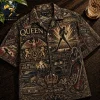 Queen Freddie Mercury Royal Rock Legacy Vintage Black and Gold Graphic Hawaiian Shirt