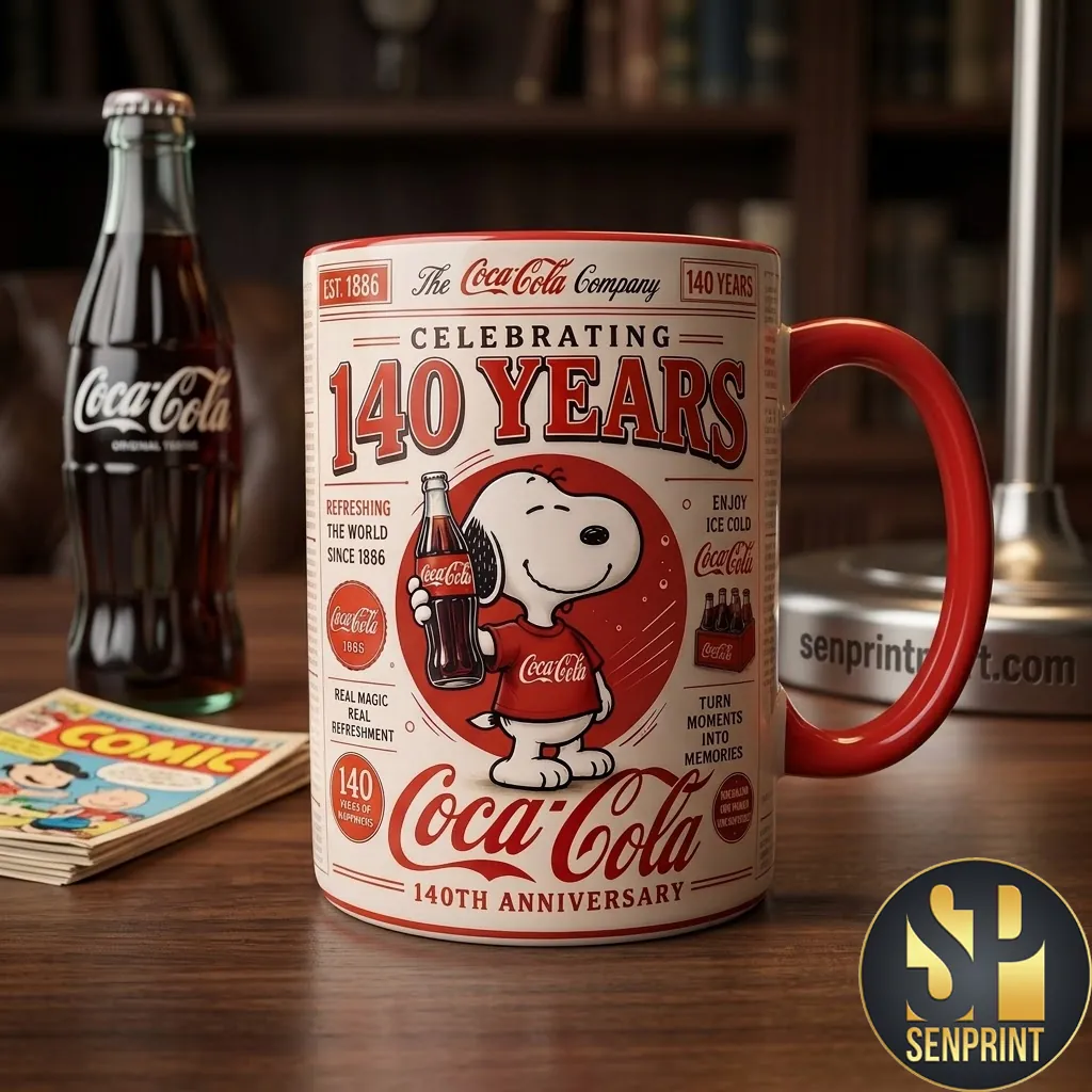 Coca-Cola Snoopy Celebrating 140 Years Vintage Collectible Ceramic Accent Mug
