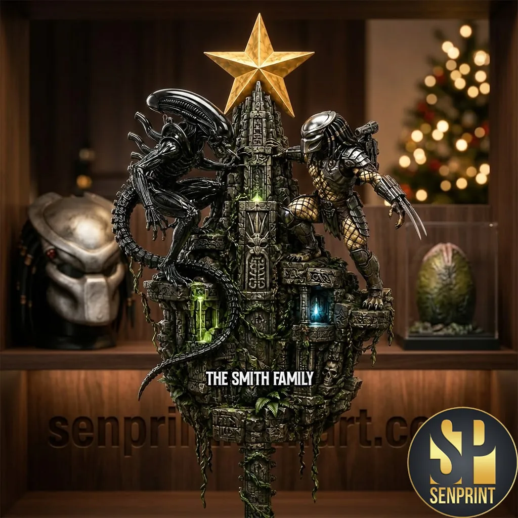 Alien Vs Predator Personalized Family Name Acrylic Christmas Tree Topper