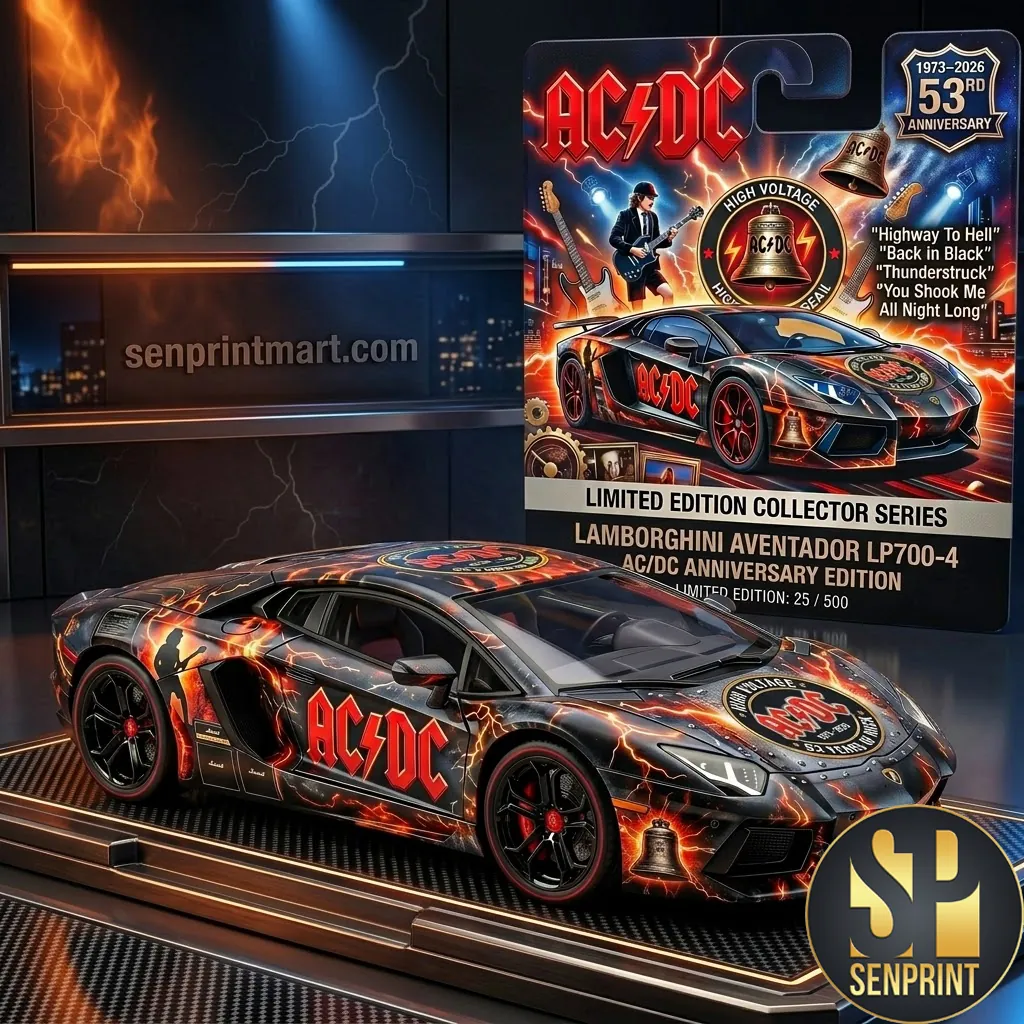 AC/DC 53rd Anniversary Limited Edition Lamborghini Aventador Acrylic Plaque