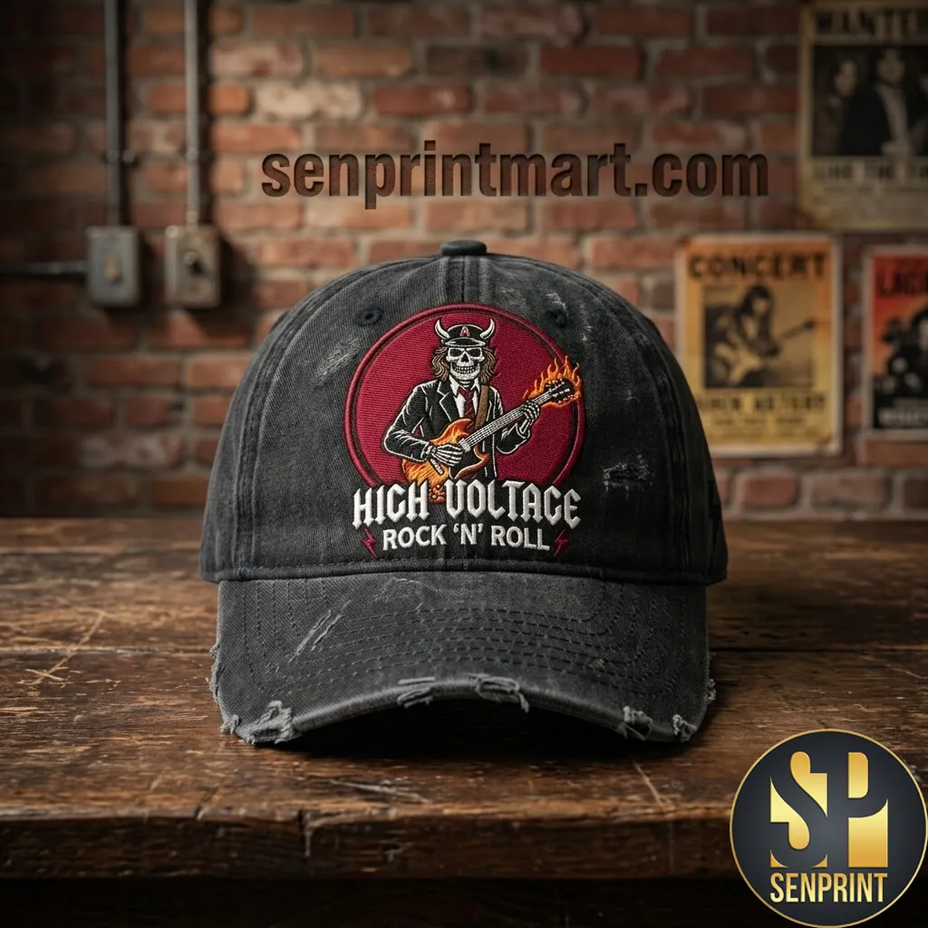 AC/DC High Voltage Rock N Roll Distressed Baseball Cap