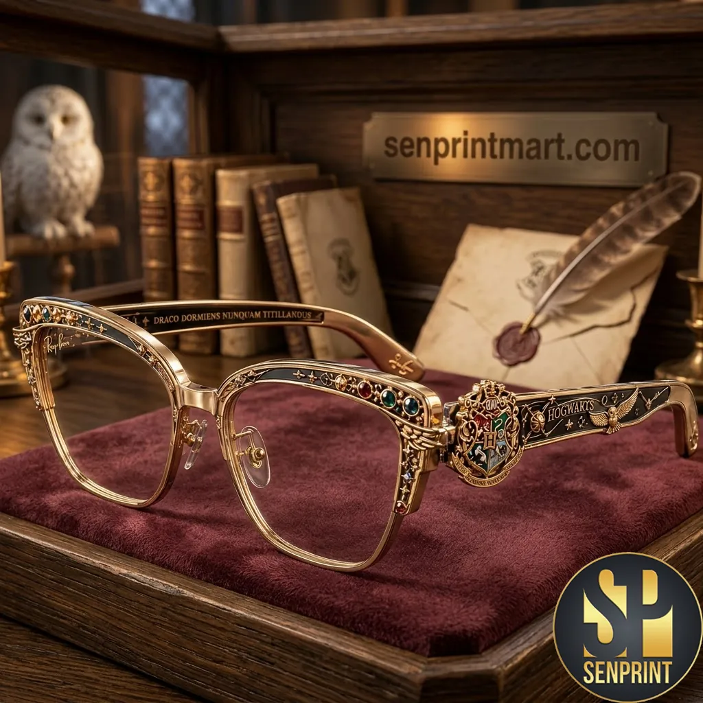 Hogwarts Crest Gold Draco Dormiens Nunquam Titillandus Sunglasses