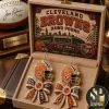 Cincinnati Bengals Who Dey Crystal Helmet and Bow Dangle Earrings Cincinnati Bengals Who Dey Crystal Helmet and Bow Dangle Earrings