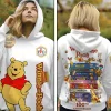 Disney Winnie the Pooh 100th Anniversary Retro VHS Stack 3D All Over Print T-Shirt