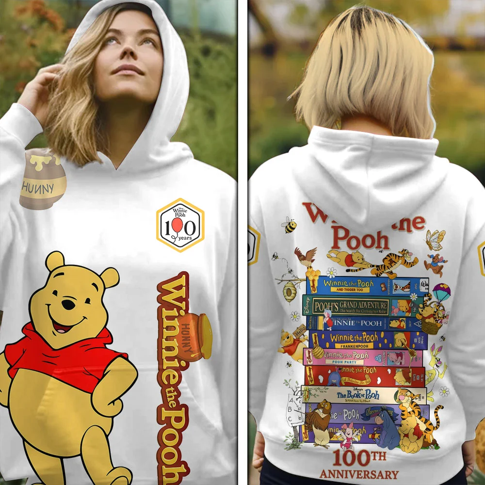 Disney Winnie the Pooh 100th Anniversary Retro VHS Stack 3D All Over Print T-Shirt Disney Winnie the Pooh 100th Anniversary Retro VHS Stack 3D All Over Print T-Shirt