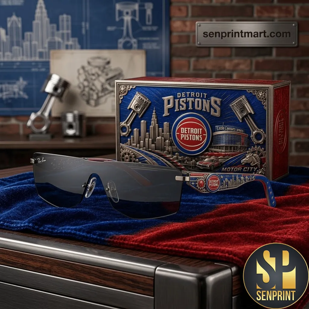 Detroit Pistons Motor City Premium Unisex Shield Sunglasses