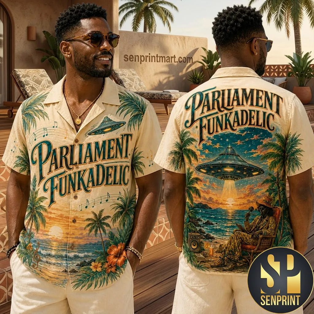 Parliament Funkadelic Mothership Tropical Beach Hawaiian Shirt