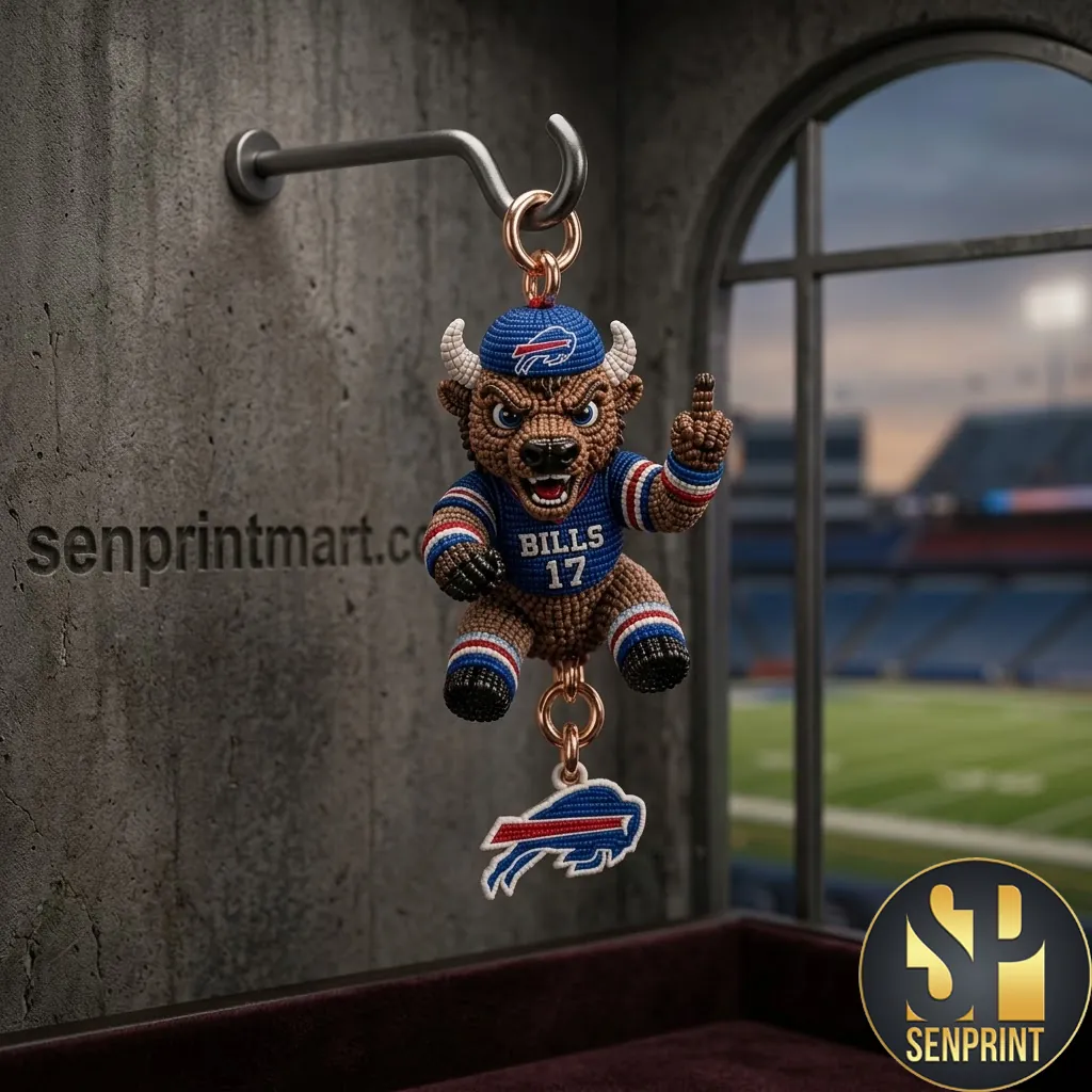 Buffalo Bills Josh Allen 17 Mascot Premium 3D Keychain