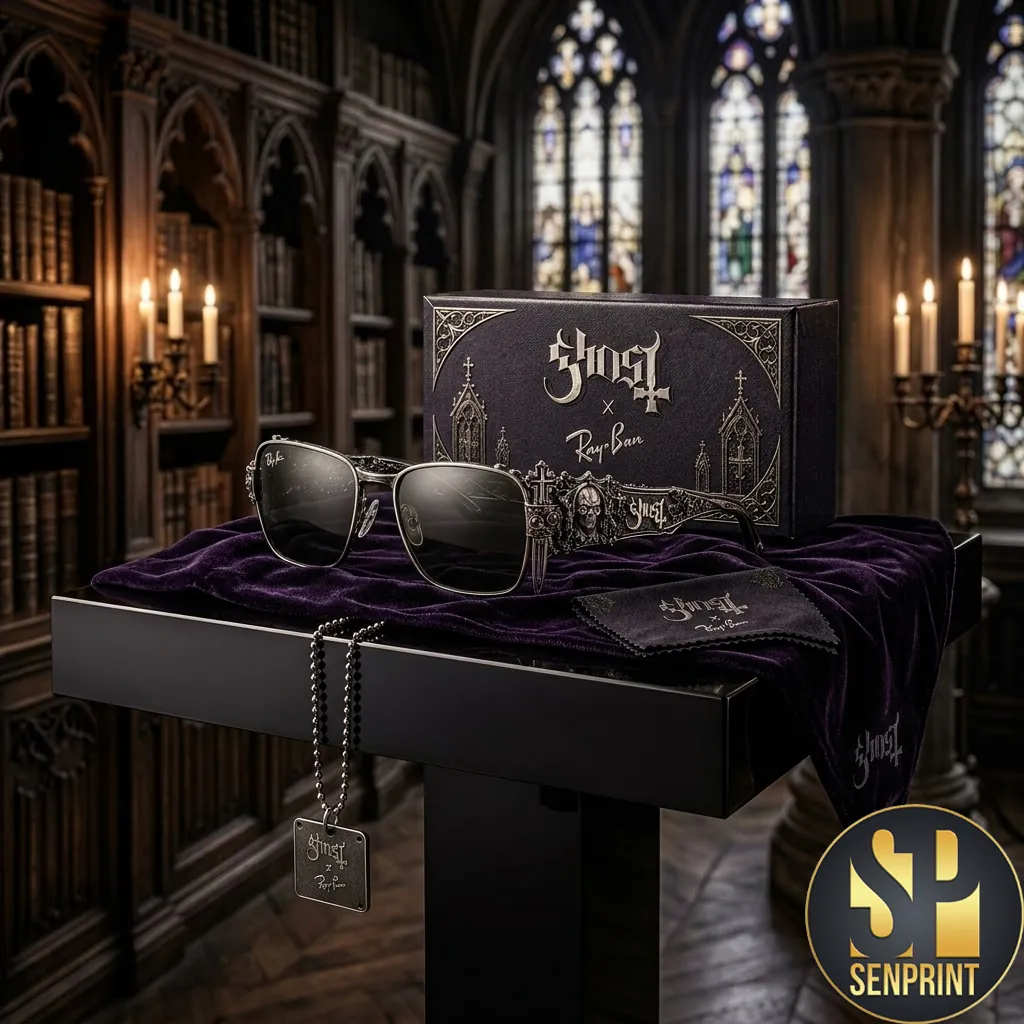 Ghost x Ray-Ban Collaboration Gothic Metal Skull Unisex Sunglasses