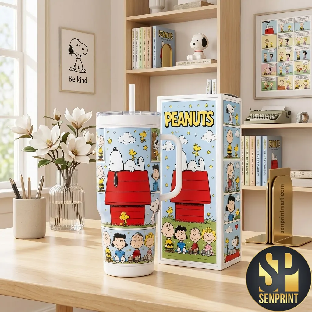 Peanuts Snoopy And Friends Red Doghouse Insulated Travel Tumbler