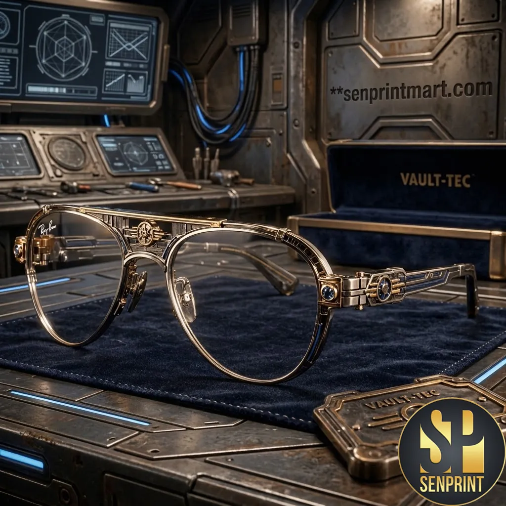 Vault-Tec 101 Fallout Inspired Luxury Gold Aviator Sunglasses