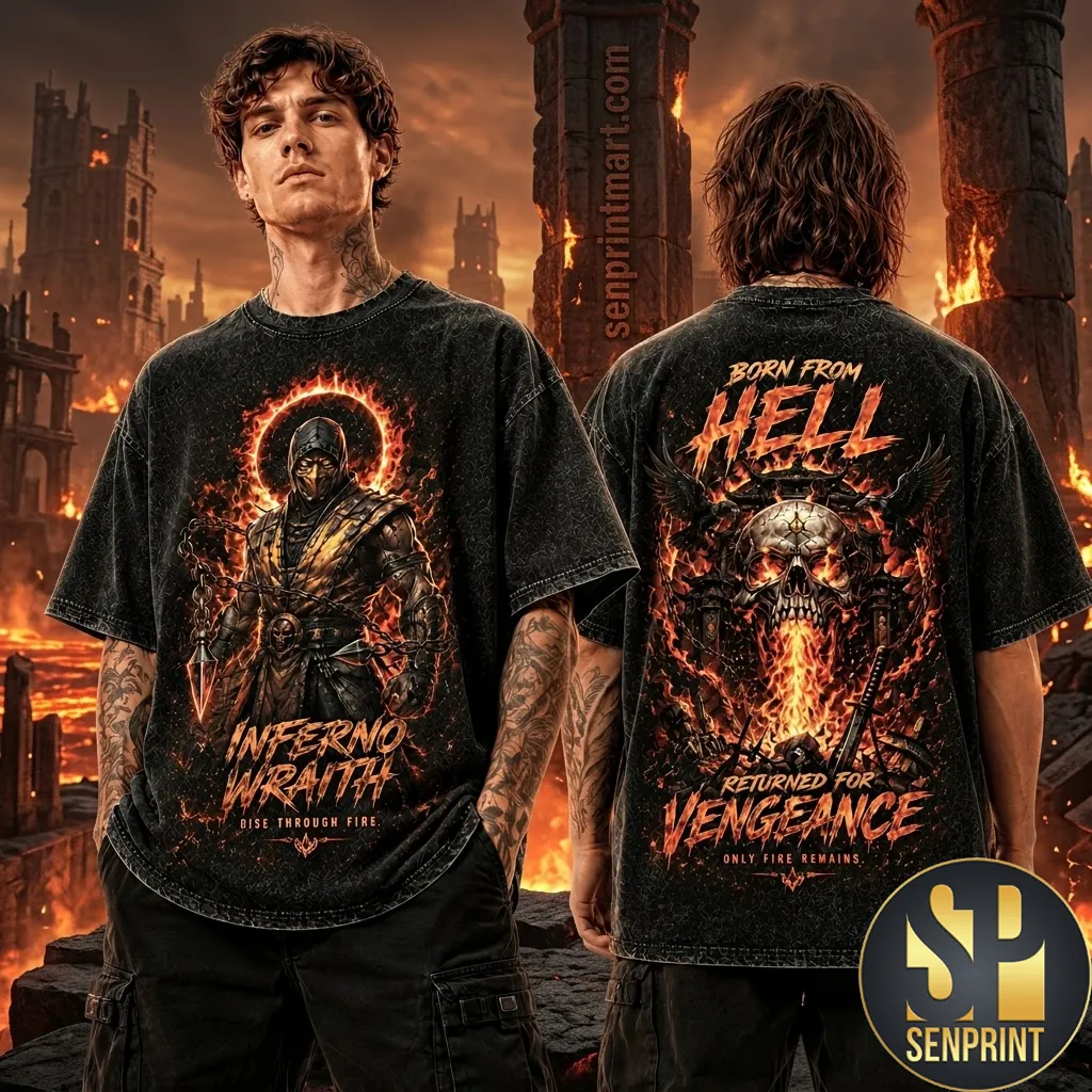 Inferno Wraith Mortal Kombat Born From Hell Graphic T-Shirt
