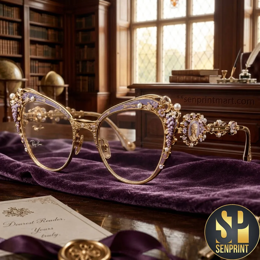 Bridgerton Inspired Dearest Reader Luxury Gold Filigree Sunglasses