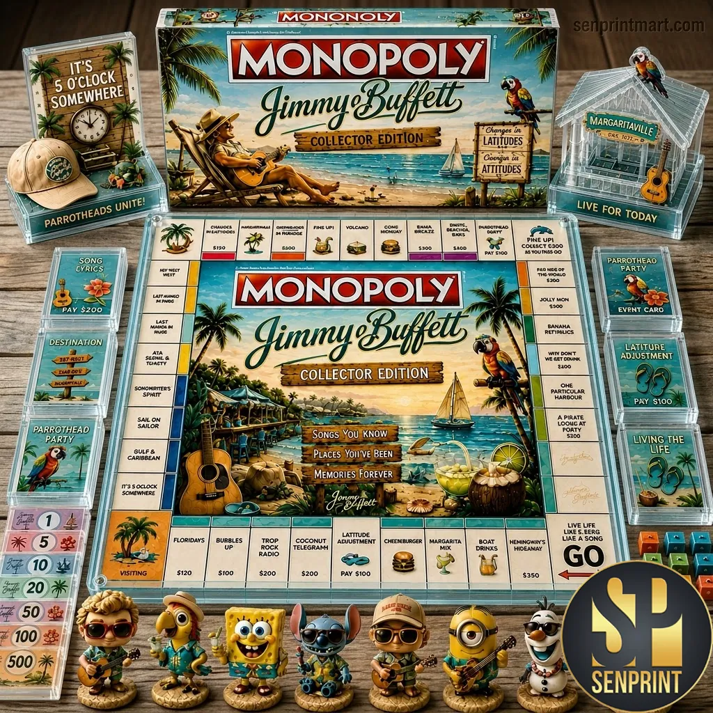 Monopoly Jimmy Buffett Collector Edition Margaritaville Deluxe Board Game