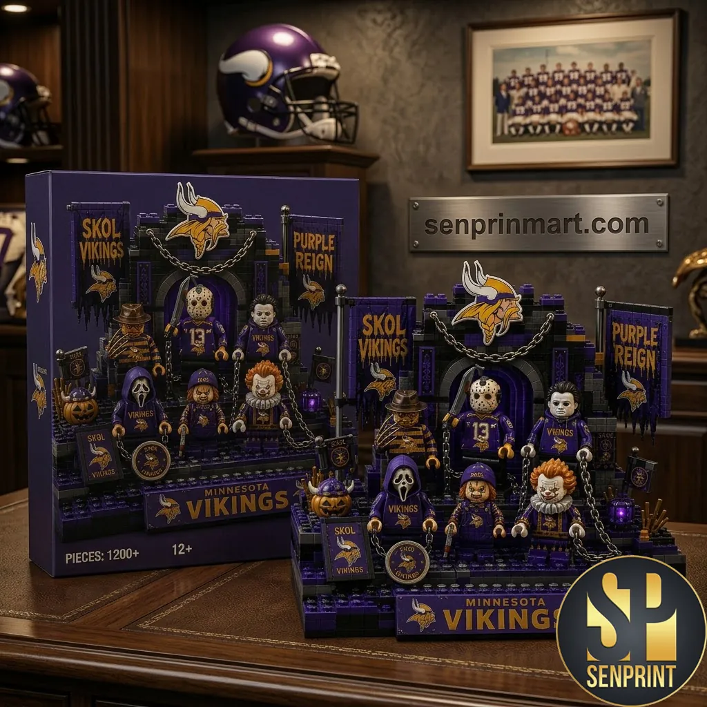 Minnesota Vikings Skol Purple Reign Horror Character Building Brick Set