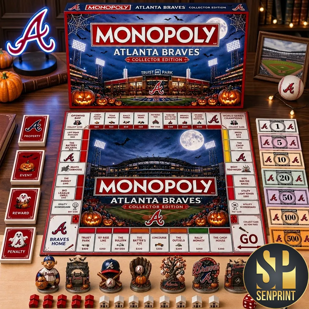 Atlanta Braves Monopoly Collector Edition Halloween Themed Board Game