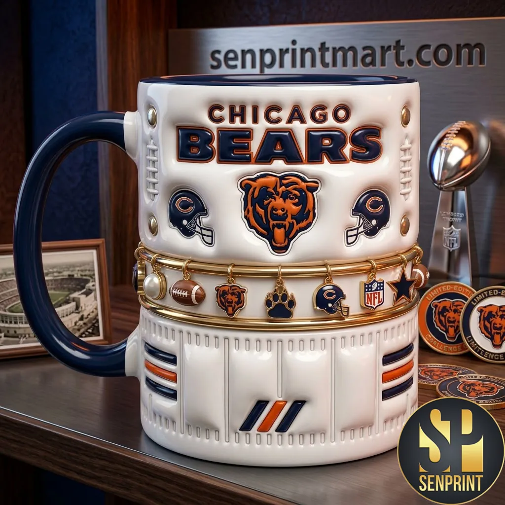Chicago Bears Premium 3D Embossed NFL Team Logo Mug