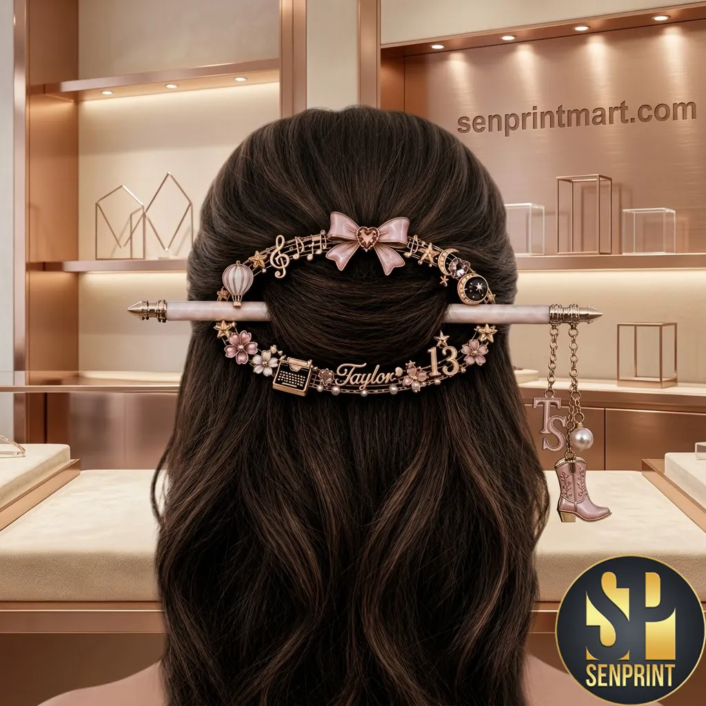 Taylor 13 Rose Gold Music Theme Embellished Hair Clip