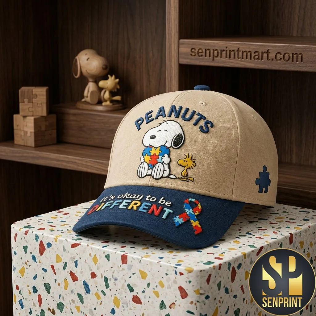 Peanuts Snoopy Autism Awareness It’s Okay To Be Different Baseball Cap