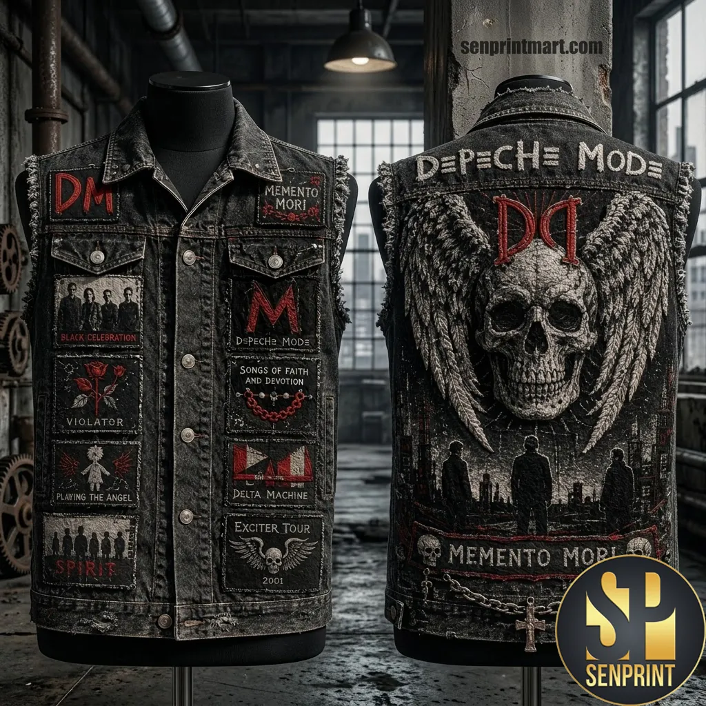 Depeche Mode Memento Mori Vintage Band Patches Punk Rock Denim Vest