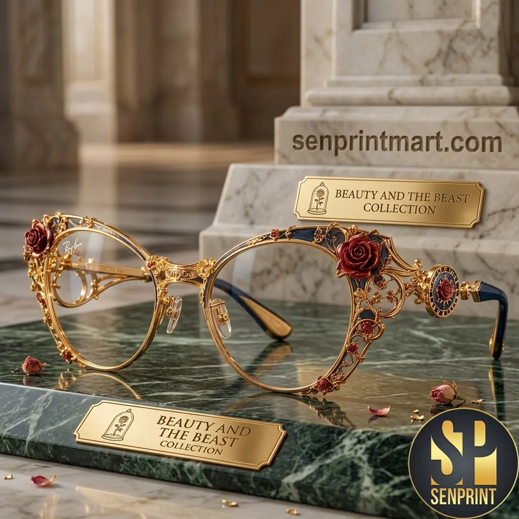Beauty and the Beast Premium Gold Floral Unisex Sunglasses