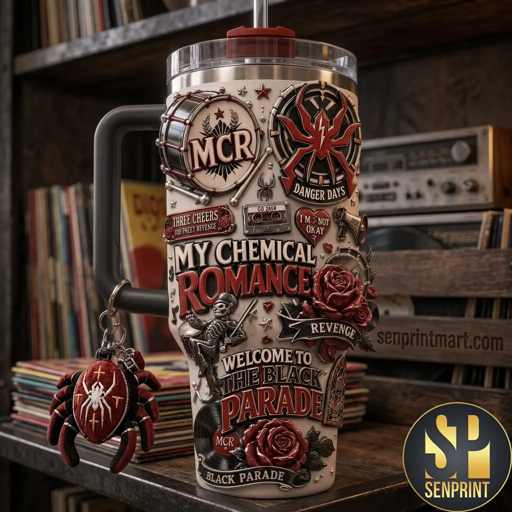 My Chemical Romance Welcome to the Black Parade 3D Effect 40oz Tumbler with Handle