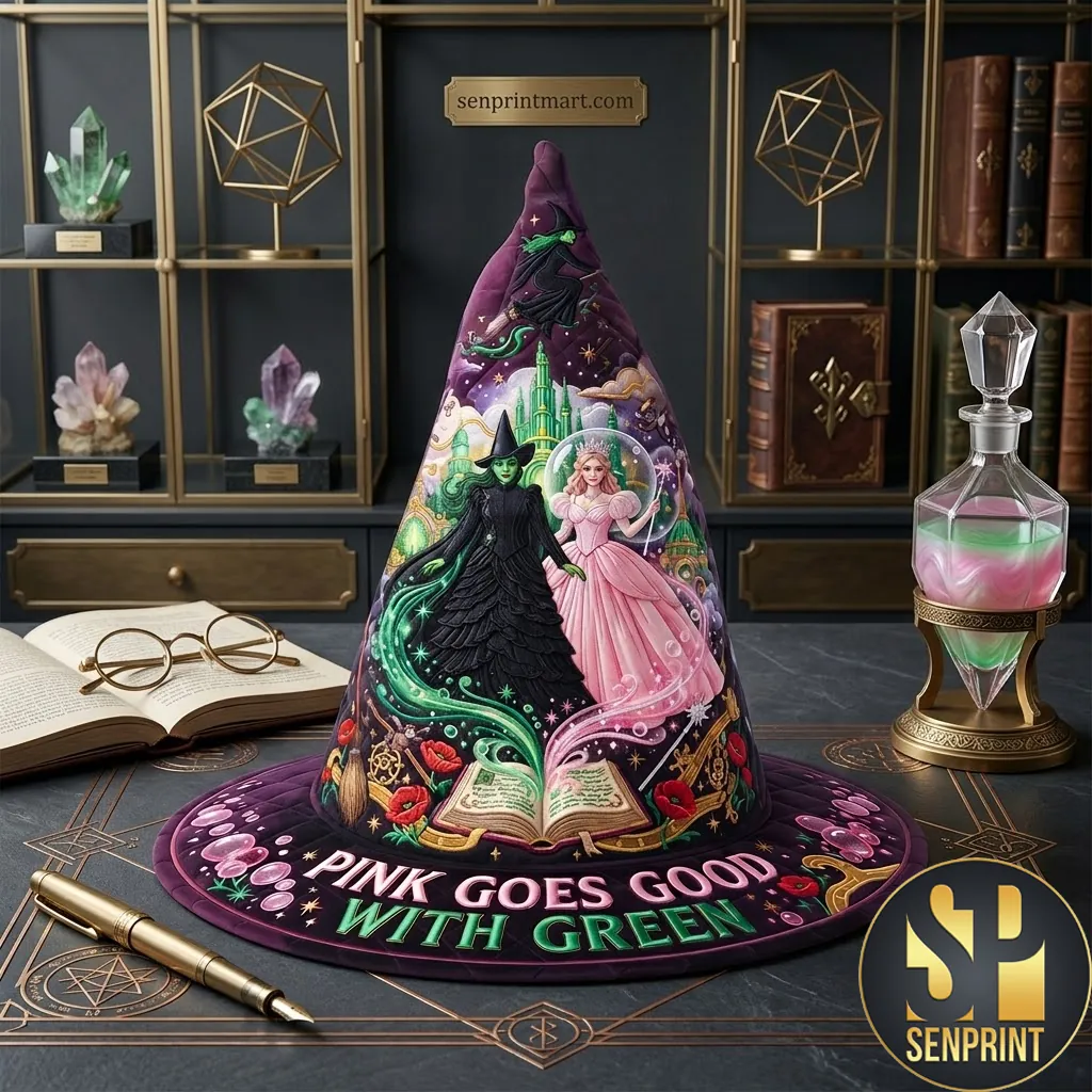 Pink Goes Good With Green Elphaba Glinda Wicked Quilted Witch Hat
