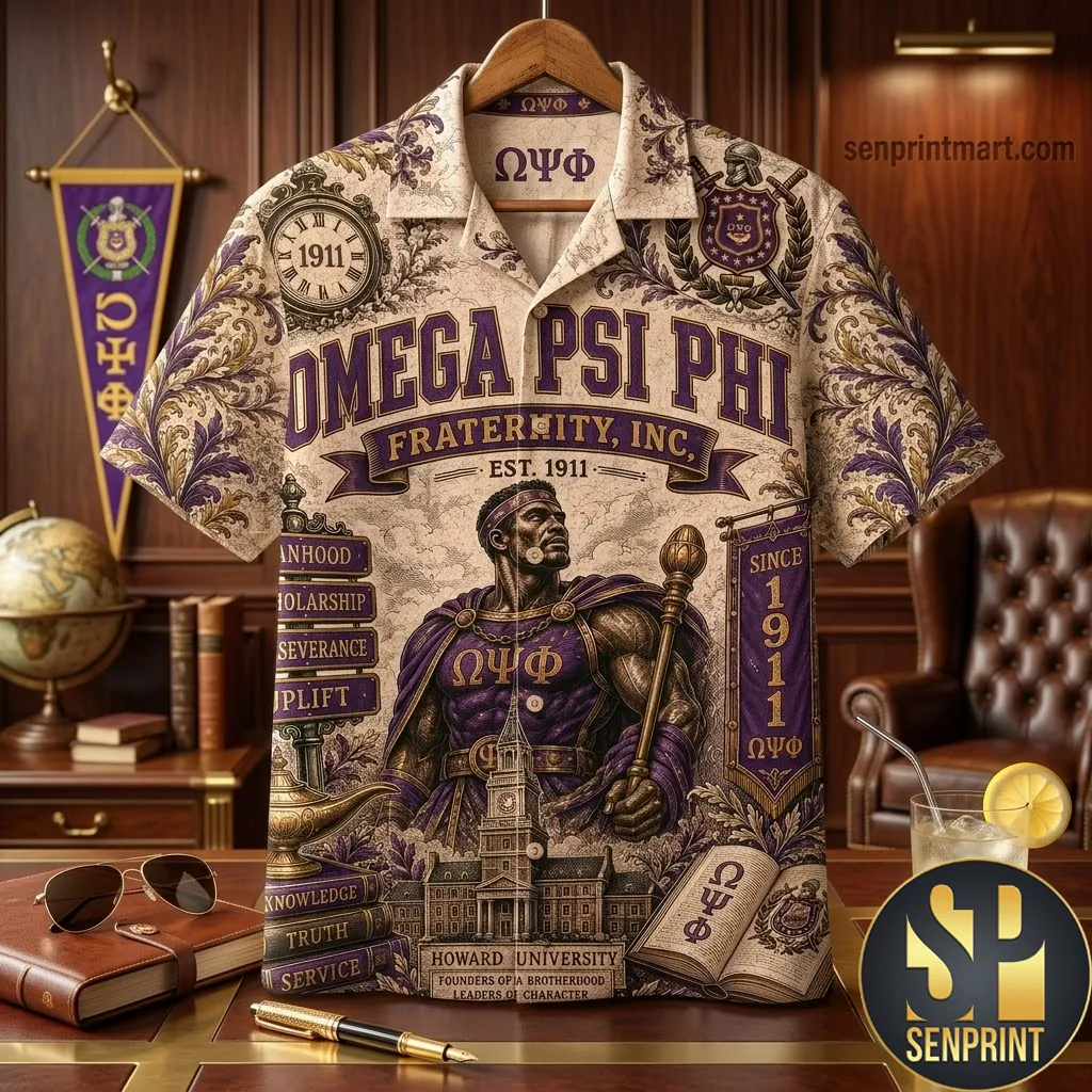 Omega Psi Phi Fraternity Est 1911 Howard University Hawaiian Shirt