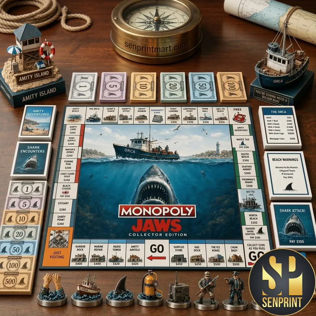 Jaws Collector Edition Monopoly Themed Movie Board Game